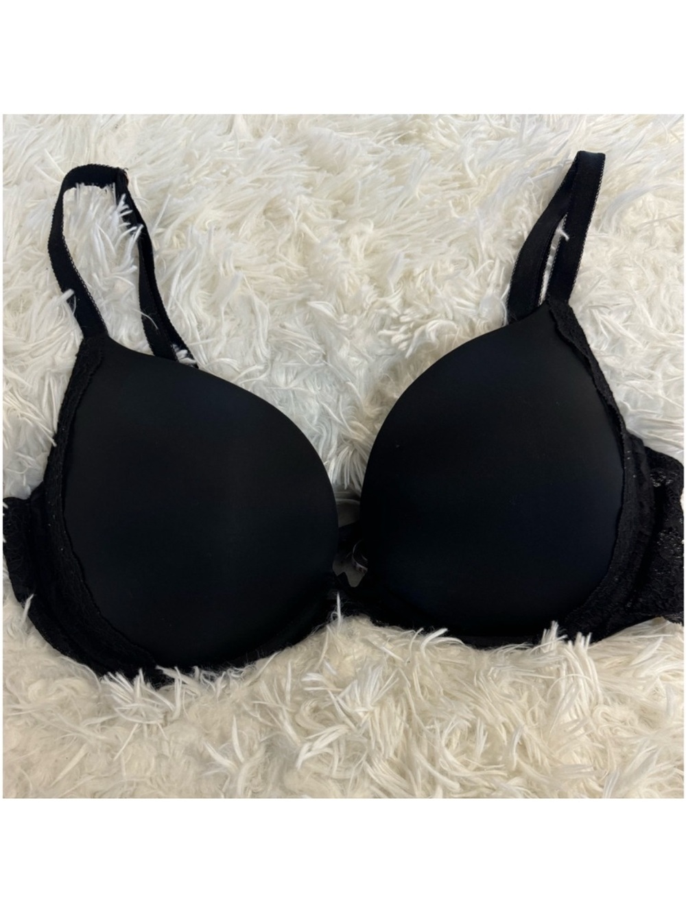 Dream Angels Victorias Secret
38C Pushup Bra Black Floral
Lace Padded #1330